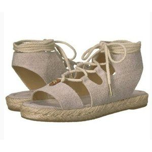 Michael Kors Mckenna Lace-Up Sandals Natural